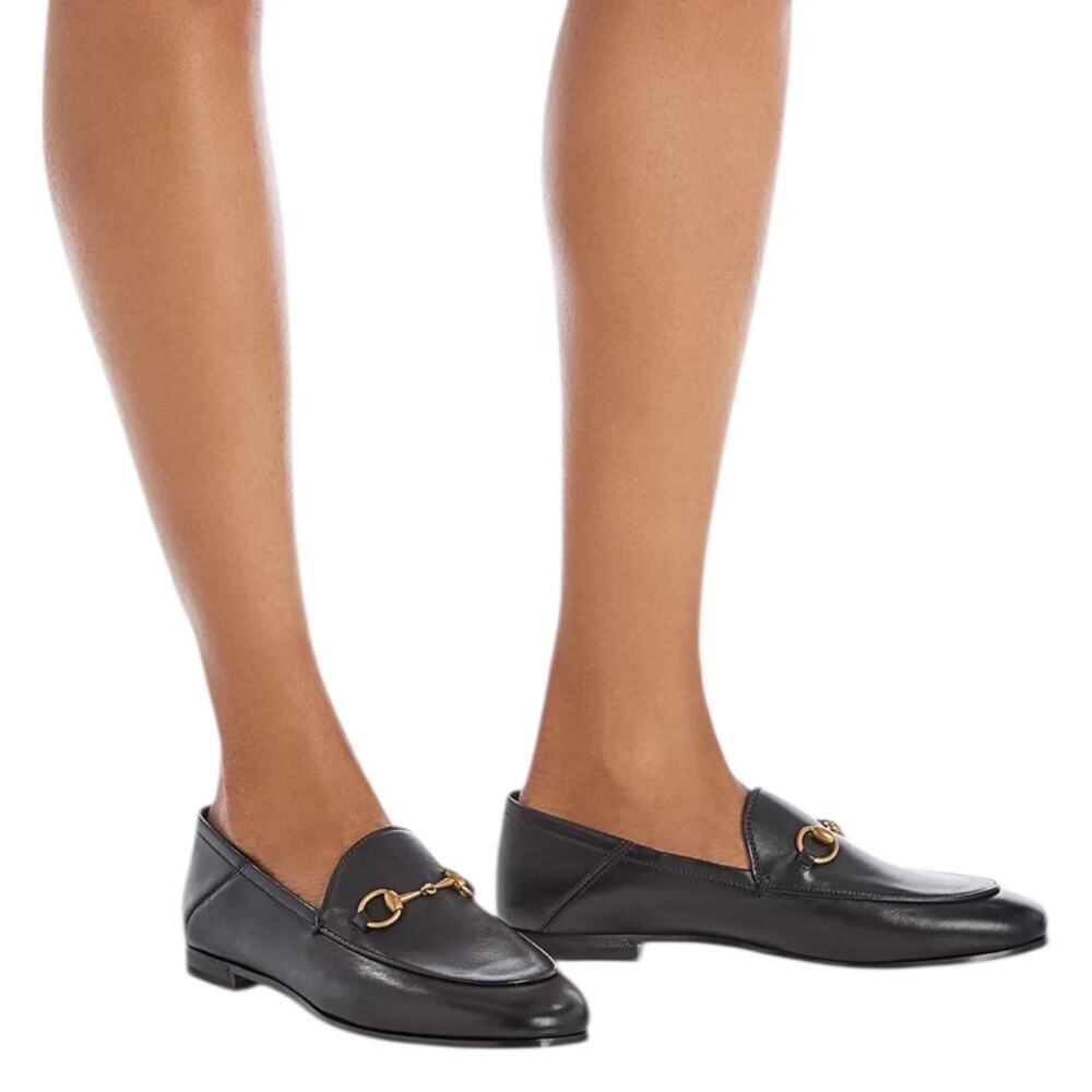 Gucci Brixton Leather Horsebit Loafers Mules Slide Black Size 40 - Picture 3 of 15